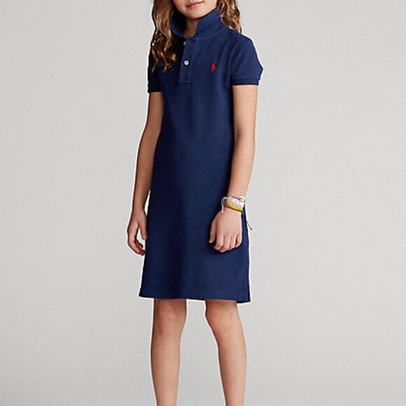 Ralph Lauren Kids Polo Pony Cotton Dress. Navy. Kids Size L